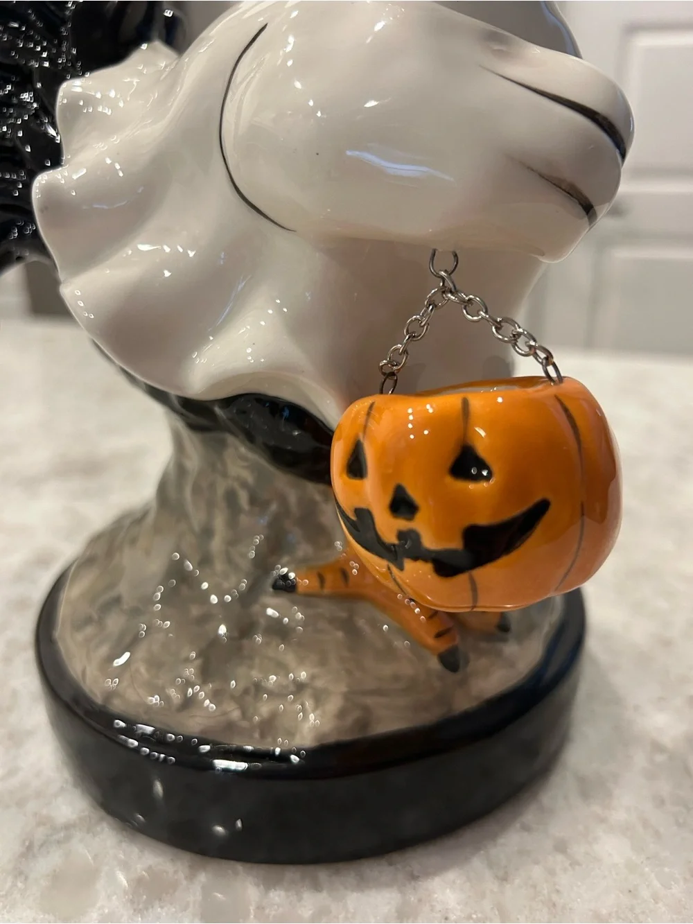 “New” Blue Sky Clayworks Chick or Treat Rooster Figurine with Pumpkin Bucket